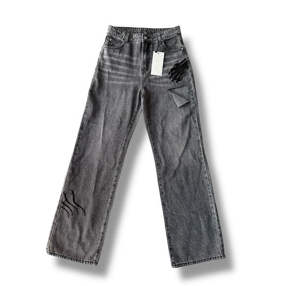 TATIKA long black cotton high waist jaens sz M - Picture 1 of 12